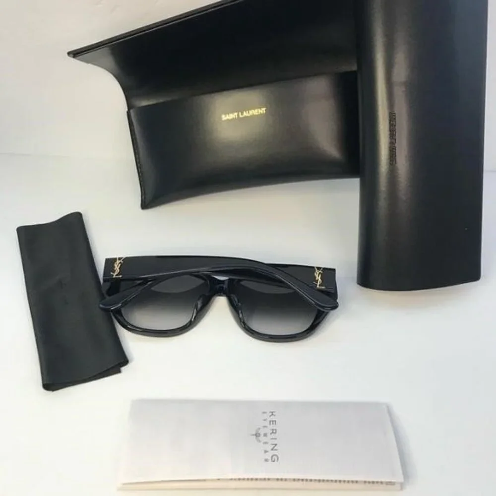 💯 - New Authentic SAINT LAURENT SLM8/F Sunglasses Black - Picture 9 of 13